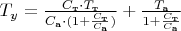 $T_\ext{y}=\frac{C_\text{т}\cdot T_\text{т}}{C_\text{a}\cdot (1+\frac{C_\text{т}}{C_\text{а}})}+\frac{T_\text{а}}{1+\frac{C_\text{т}}{C_\text{а}}}