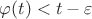 $\varphi(t) < t - \varepsilon$