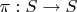 $\pi:  S\rightarrow S$