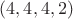 $(4,4,4,2)$