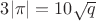 $3|\pi|=10\sqrt{q}$