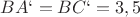 $BA`= BC`=3,5$