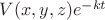 $V(x,y,z)e^{-kt}$