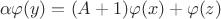 $$\alpha \varphi(y) = (A+1)\varphi(x)+ \varphi(z)$$
