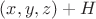$(x,y,z)+H $