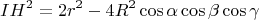 $$IH^2=2r^2-4R^2\cos\alpha\cos\beta\cos\gamma$$