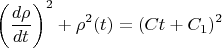 $$\left(\frac{d\rho}{dt}\right)^2+\rho^2(t)=(Ct+C_1)^2$$