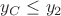 $y_C\leq y_2$