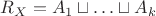 $R_X = A_1 \sqcup \ldots \sqcup A_k$ $R_X = A_1 \sqcup \ldots \sqcup A_k$