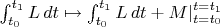 $\int_{t_0}^{t_1} L\, dt\mapsto \int_{t_0}^{t_1} L\, dt+ M|_{t=t_0}^{t=t_1}$
