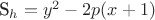 S_{h}=y^2-2p(x+1)
