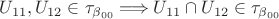 $U_{11},U_{12} \in \tau_{\beta_{00}} \Longrightarrow U_{11} \cap U_{12} \in \tau_{\beta_{00}}$