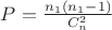 $P = \frac{n_1(n_1-1)}{C_n^2}$