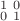 $\begin{smallmatrix} 1 & 0 \\ 0 & 1 \end{smallmatrix}$