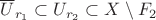 $\overline U_{r_1}\subset U_{r_2}\subset X\setminus F_2$