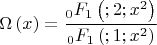 $$\Omega \left( x \right) = \frac{{{}_0F_1 \left( {;2;x^2 } \right)}}
{{{}_0F_1 \left( {;1;x^2 } \right)}}$$