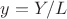 $y = Y / L$