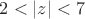 $2<|z|<7$