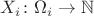 $X_i \colon \Omega_i \to \mathbb N$