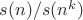 $s(n)/s(n^k)$