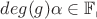 $deg(g)\alpha \in \mathbb{F_{p}} $