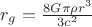 $r_{g}=\frac{8G\pi \rho r^3}{3c^2}$