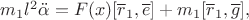 $m_1 l^2\ddot{\alpha}=F(x) [\overline{r}_1, \overline{e}]+m_1[\overline{r}_1,\overline{g}],$