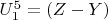 $U_1^5 = (Z-Y)$