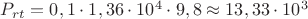 $P_{rt}=0,1\cdot 1,36\cdot 10^4\cdot 9,8\approx13,33\cdot 10^3$