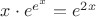 $x\cdot e^{e^x}=e^{2x}$