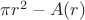 $\pi r^2 - A(r)$
