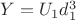 $Y = U_1d_1^3$