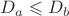 $D_a\leqslant D_b$