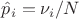 $\hat p_i = \nu_i /N$