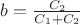 $b=\frac{C_2}{C_1+C_2}$