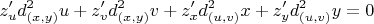 $$
z'_ud^2_{(x,y)}u+z'_vd^2_{(x,y)}v+z'_xd^2_{(u,v)}x+z'_yd^2_{(u,v)}y=0
$$