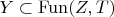 $Y\subset {\rm Fun}(Z,T)$