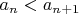 $a_n<a_{n+1}$