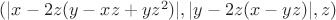 $(|x-2z(y-xz+yz^2)|,|y-2z(x-yz)|,z)$