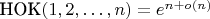 $\text{НОК}{(1,2,\dots,n)}=e^{n+o(n)}$