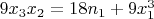 $9x_3x_2=18n_1+9x_1^3$