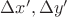$\Delta x',\Delta y'$