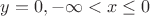 $\[y = 0, - \infty  < x \le 0\]$