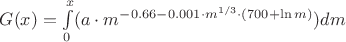 $G(x) = \int\limits_{0}^{x} ( a \cdot m ^ {-0.66 -0.001 \cdot m ^{1/3} \cdot  (700 + \ln m)} ) dm$