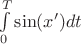 $\int\limits_{0}^{T}\sin(x')dt$