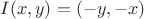 $I(x,y)=(-y,-x)$