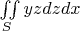 $\iint\limits_{S}^{}yzdzdx$