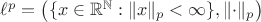 $\ell^p=\bigl(\{x\in\mathbb R^{\mathbb N}:\|x\|_p<\infty\},\|{\cdot}\|_p\bigr)$