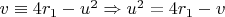 $v\equiv 4r_1-u^2\Rightarrow u^2=4r_1-v$