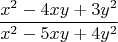 $$ \frac{x^2-4xy+3y^2}{x^2-5xy+4y^2} $$
